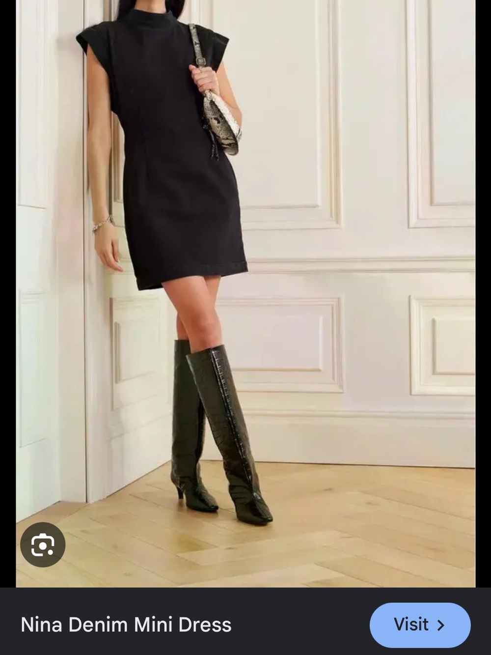 Isabel Marant Black Mini Dress with Structured Shoulders